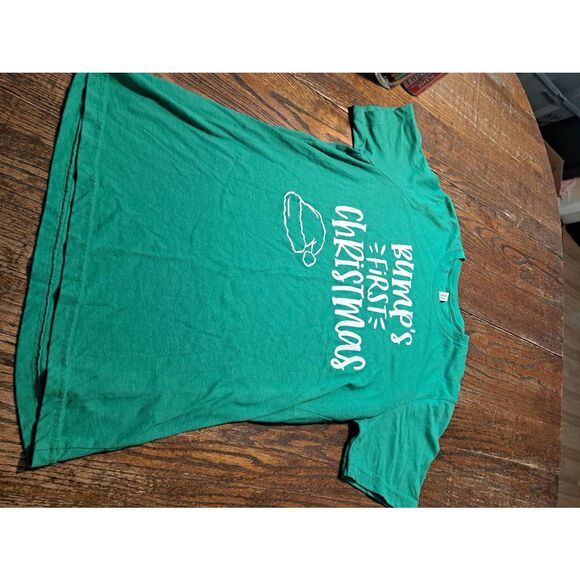 Bella + Canvas Large Bumps First Christmas Tee USA Made Maternity Pregnancy - Picture 1 of 2